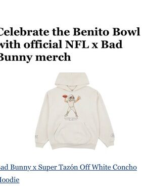 Bad Bunny x Super Tazón Off-White Concho Hoodie